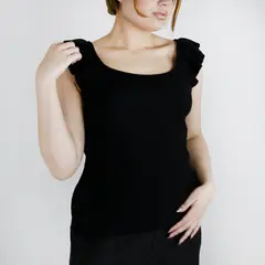 L Y H - Blusa Para Mujer Sin Manga Negro Marca L&H