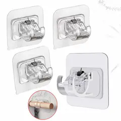 GENERICO - Soporte Tubo Cortina gancho Adhesivo multiuso Sin Perforar X4