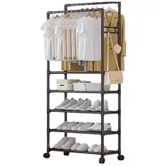 ONE PIXEL - Organizador Estante Zapatos Y Perchero 5 Estantes