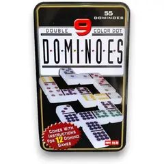 GENERICO - Dominó de Puntos de Doble ColorJuego de Mesa 55 Piezas
