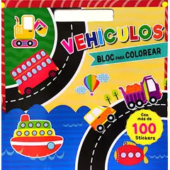 LEXUS - Libro Infantil Para Colorear Vehículos 100 Pegatinas Niños