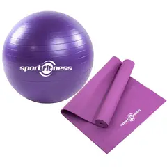 SPORTFITNESS - Mat Yoga + Pelota 65cm Pilates Gimnasia Gym