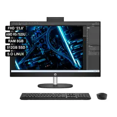 HP - AIO 238 FHD AMD R5-7520U RAM 8GB - 512GB SSD Negro