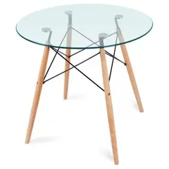 MOBLIHOUSE - Mesa Comedor Milano Tapa De Vidrio
