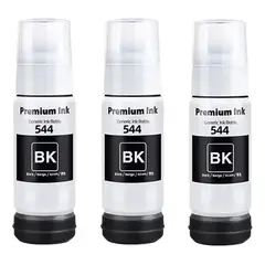 GENERICO - 3 Tintas Negras Premium Para Epson 504/544 L1110 L5590 L3250 L3210