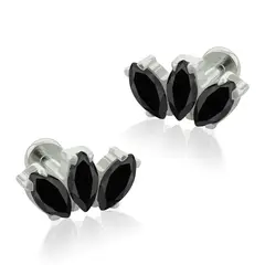 AGHA JEWELRY - Titanio Aretes Piercing Marquise Cristal Zirconia Cúbica para Lóbulo