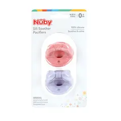 NUBY - Chupo De Silicona X Dos Unidades Rosa Lila -
