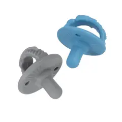 NUBY - Chupo De Silicona X Dos Unidades Azul Gris -
