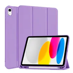 GENERICO - ESTUCHE SMART CASE LILA CON ESPACIO LAPIZ IPAD 10MA GENERACION 10,9