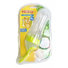 NUBY - Alimentador De Silicona Con 2 Cucharas Verde -