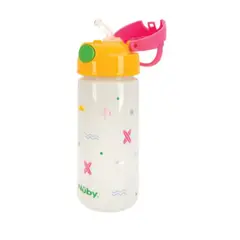 NUBY - Vaso Pitillo 18 Oz Blanco Tapa Rosada - - 10728-BR