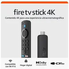 AMAZON - Dispositivo De Streaming Fire Tv Stick 4K Con Control por Voz Alexa