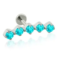 AGHA JEWELRY - Titanio Arete piercing Creciente Cristales Zirconia Cúbica para Lóbulo