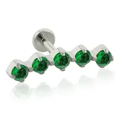 AGHA JEWELRY - Titanio Arete piercing Creciente Cristales Zirconia Cúbica para Lóbulo