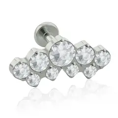 AGHA JEWELRY - Titanio Arete piercing Iris Cristal Zirconia Cúbica para Lóbulo