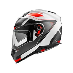 PREMIER - CASCO DELTA ABATIBLE NEGRO BLANCO ROJO L