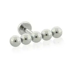 AGHA JEWELRY - Titanio Arete piercing 5 Bolas para lóbulo_.