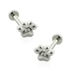 AGHA JEWELRY - Titanio Aretes piercing Huella de Perro para lóbulo