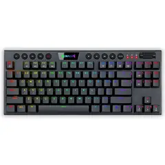 REDRAGON - TECLADO INALAMBRICO GAMER HORUS TKL K621 CON LUCES RGB SWITCH ROJO EN ESPÁÑOL NEGRO