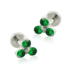 AGHA JEWELRY - Titanio Aretes Piercing Trinity Cristal Zirconia Cúbica para Lóbulo