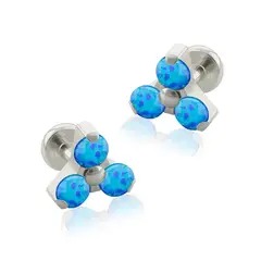AGHA JEWELRY - Titanio Aretes Piercing Trinity Opal para Lóbulo