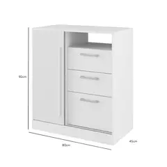BERTOLINI - Cómoda cajonera De 80 cm en MDP 3 Cajones 1 puerta