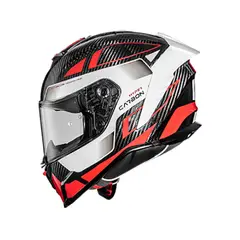 PREMIER - CASCO CARBON HYPER BRILLANTE ROJO BLANCO M