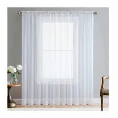 GENERICO - Cortina Blanca en Velo Muselina 4 mts x 2.10 mts Entero