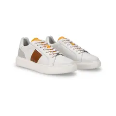 AMBITIOUS - Tenis en Cuero Para Hombre 12455A-T3625AM Blanco Marrón_.