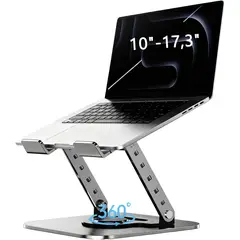 GENERICO - Base Soporte Ajustable PC Portátil Laptop Ergonómico Aluminio Giro 360