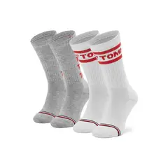 TOMMY HILFIGER - Pack De 2 Calcetines Deportivos Blanco - Gris Para Niño