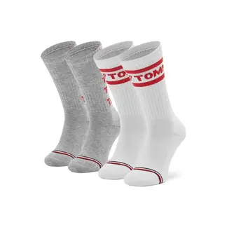 TOMMY HILFIGER - Pack De 2 Calcetines Deportivos Blanco - Gris Para Niño