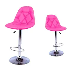 MOBLIHOUSE - Silla Bar Botones Rosa X2