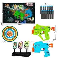 OX TOYS - Set lanzadores de dardos de espuma con diana