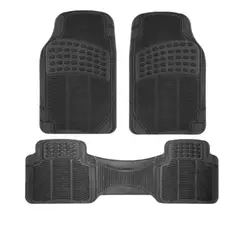 GENERICO - Kit Tapetes Para carro Material Caucho Pvc 3 Pzs Universales