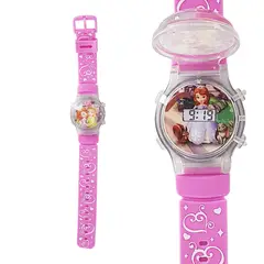 GENERICO - Reloj Niñas Digital Luces Tapa Infantil Princesa Sofia 3d
