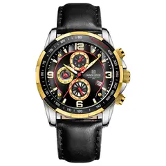 NAVIFORCE - Reloj Original Nf 8020 Cuero Marròn + Estuche.
