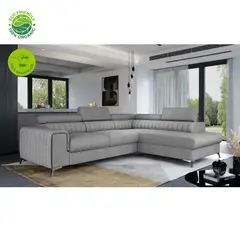 GENERICO - Sofá en L Laurece en L moderno en gris claro