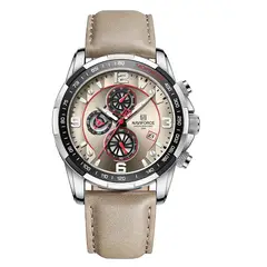 NAVIFORCE - Reloj Original Nf 8020 Cuero Marròn + Estuche
