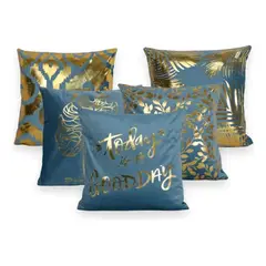 DIMATEX LEON - Funda Cojín Para Sala Decorativo Hojas 45x45cm Refaqua