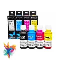 GENERICO - Tintas GT53 Negra y GT52 colores Genéricas para impresora HP Ink Tank 300,400, 415, GT5810, GT5820, Kit x 4