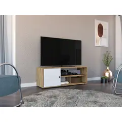 RTA MUEBLES - Rack TV Noah Macadamia y Blanco RMB 9138 RTA