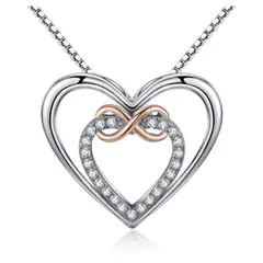 ALHAJAS - Collar Cadena Para Mujer Dije Corazón Amor Infinito En Plata 925