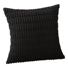 DIMATEX LEON - Cojín Felpa Suave Decorativo Negro 45x45cm Refconill