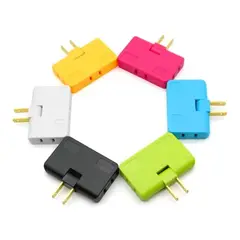 GENERICO - Toma Corriente 3 Puestos Adaptador Giratorio 180° Salidas