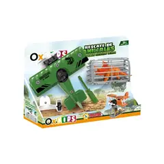 OX TOYS - Avión de rescate desarmable jaula y dinosaurio OK24143