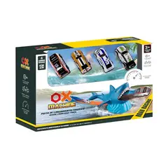 OX TOYS - Pista de expulsión Tiburón con 4 carros surtidos OMT24037