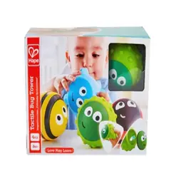 HAPE - Juguete Sensorial Torre Apilable Bichos Táctiles Coloridos