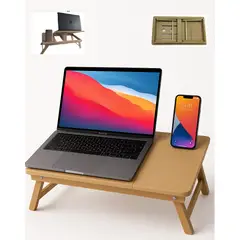 GENERICO - Mesa Computador Auxiliar Graduable 55 x 32 cm madera MDF Uso cama