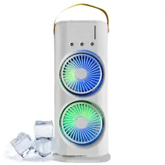 GENERICO - Aire Acondicionado Doble Portátil Recargable 3 En 1 Luz Led